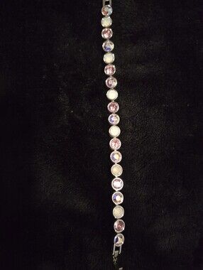 Touchstone Crystal Pink and Iridescent Round Crystal Bracelet